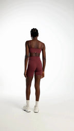Model wearing fig Origin Shorts designed for Pilates, yoga and everyday movement.