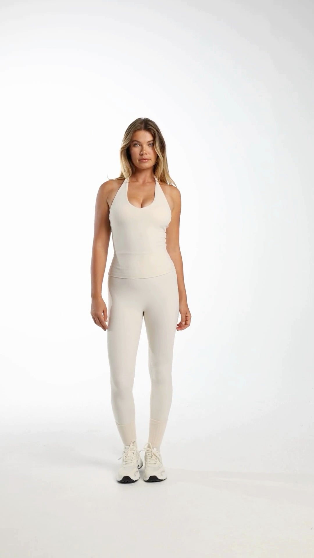 Origin Tank Top in oat designed for Pilates, layering and everyday movement.
